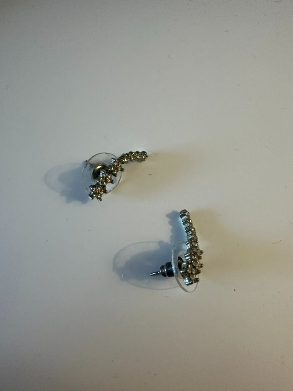 Charming Charlie Triple Shooting Star Ear Crawler Stud Earrings Gold Cubic Zirco